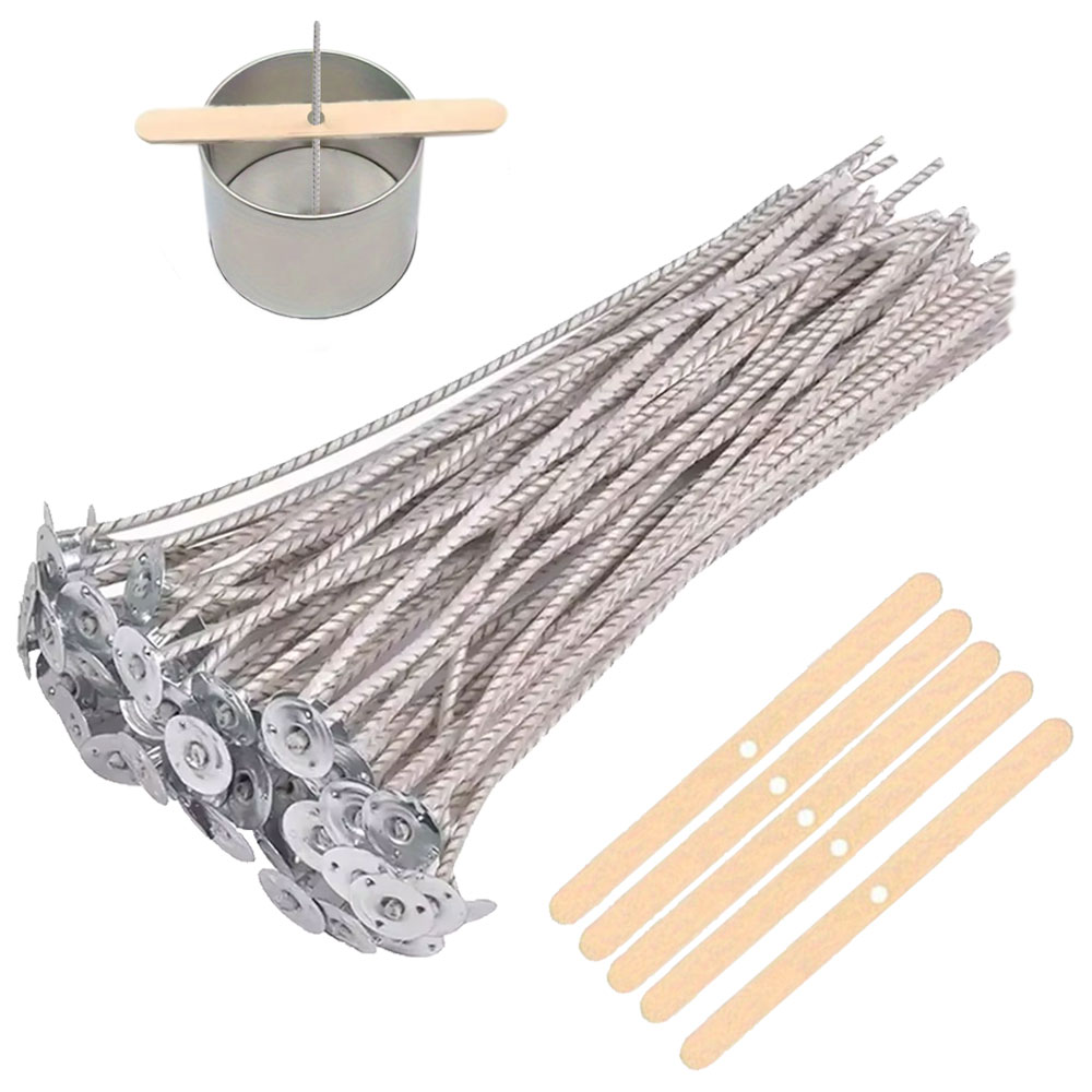 Candle Supplies Kit - 55 قطعة شمعة زهرة الفتيل الخشب