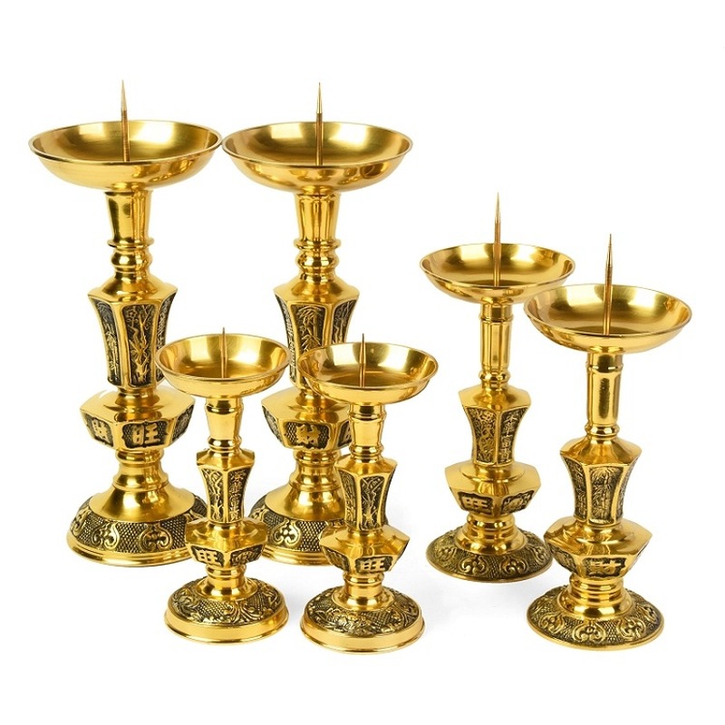 Luxury Candle Supplies Usa - زوج من حاملات الشموع النحاسية الفاخرة