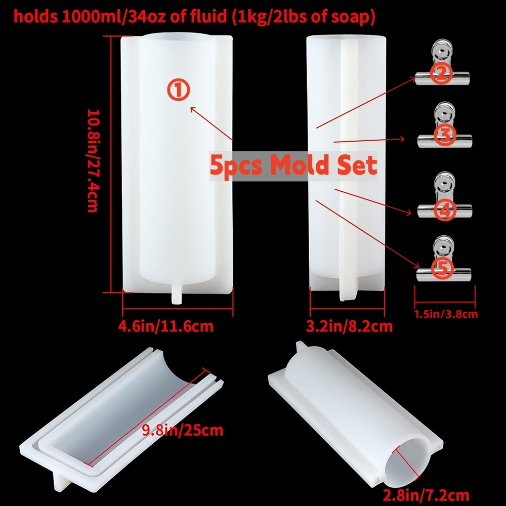 قالب صابون أسطواني كبير مع مشا - مراجعة Candle Supplies Shop وسعره