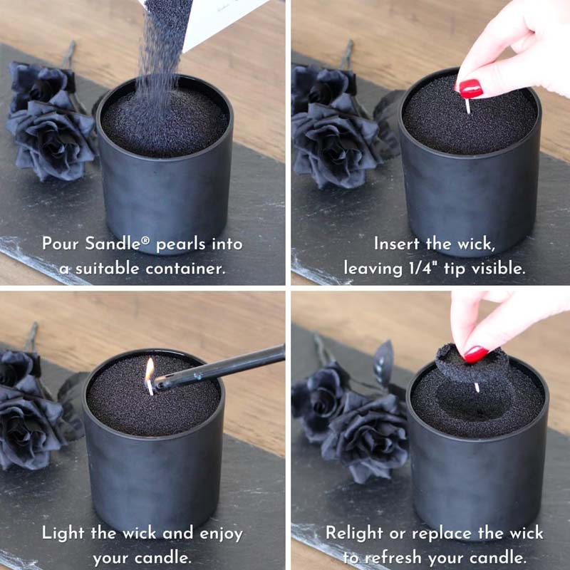 رمل شمع أسود مع فتيل، 200 جرام - مراجعة Candle Supplies Tins وسعره